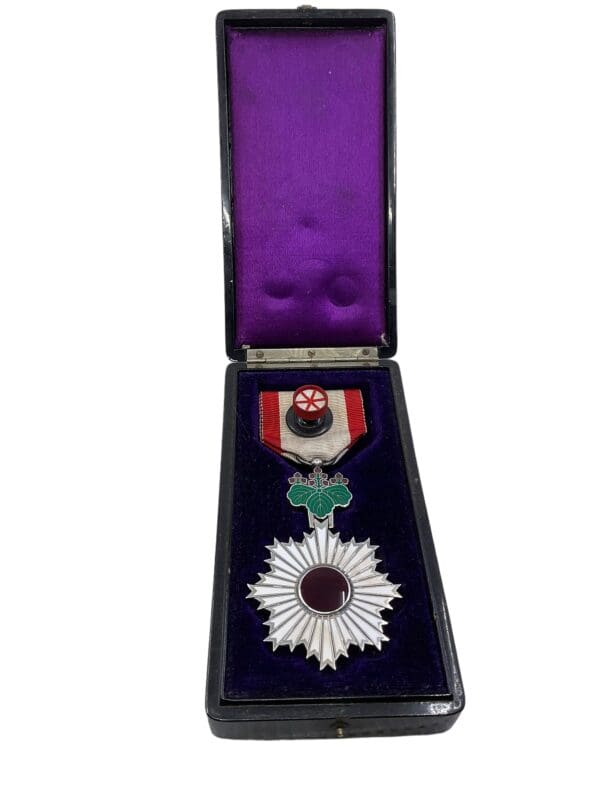 WW2 Japanese Order of the Rising Sun 4th Class Medal in Box