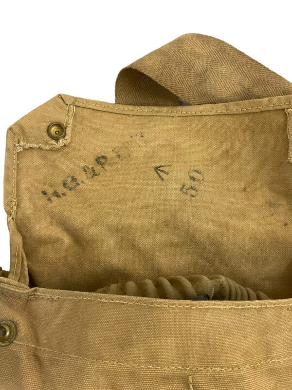 WW1 British US Named SBR Small Box Respirator with Carrier Broad Arrowed - Image 8