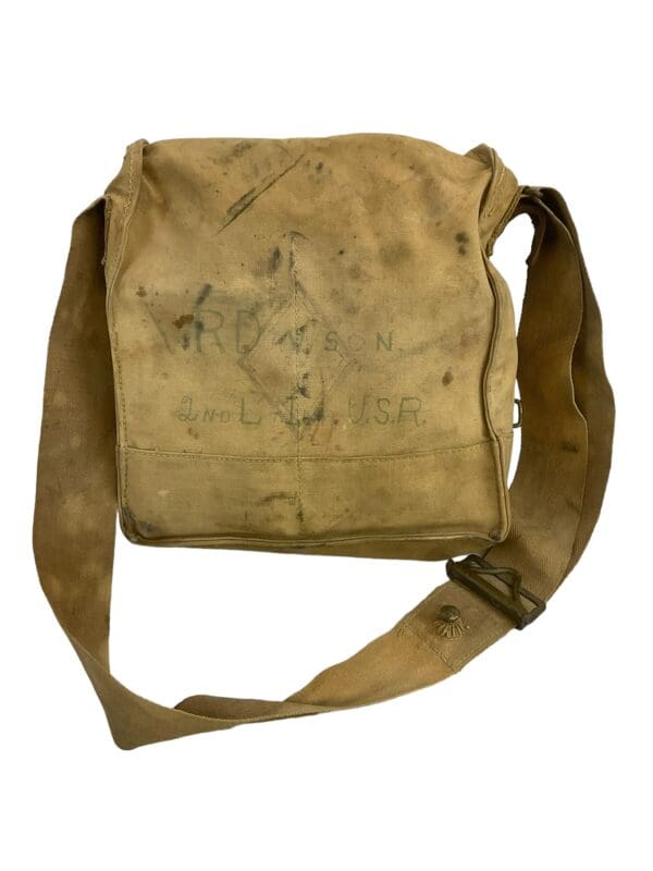 WW1 British US Named SBR Small Box Respirator with Carrier Broad Arrowed - Image 9