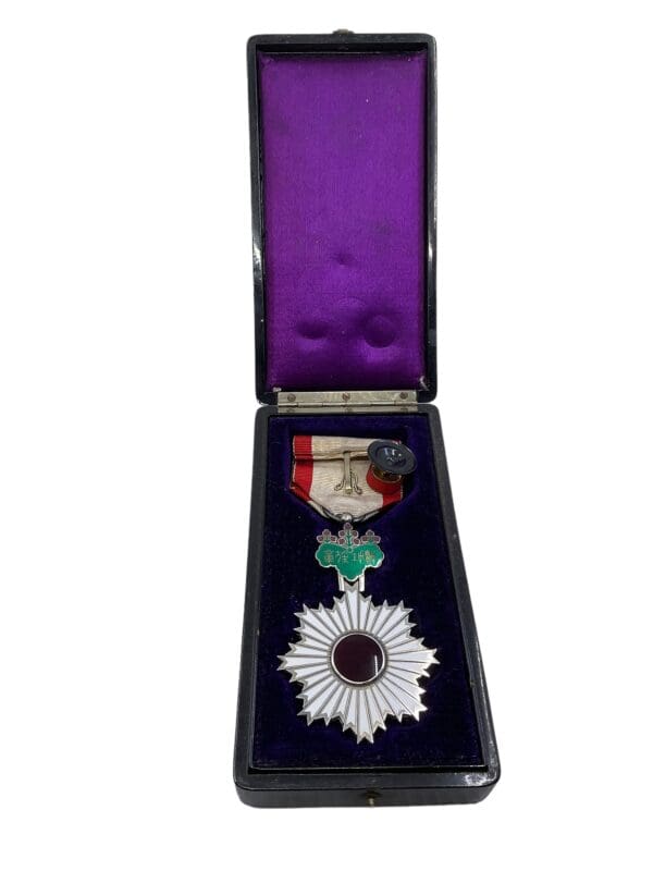 WW2 Japanese Order of the Rising Sun 4th Class Medal in Box