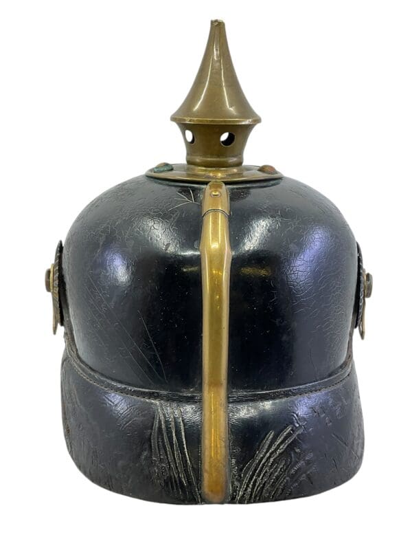 WW1 Imperial German M95 Prussian Pickelhaube Helmet 24th Infantry 1913 Dated - Image 6