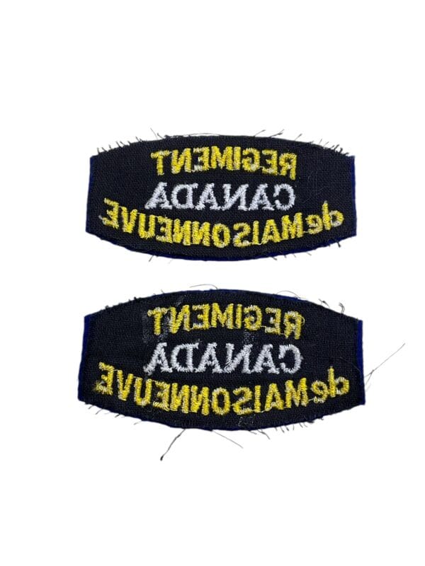 Canadian Regiment de Maisonneuve Shoulder Title Insignia Pair