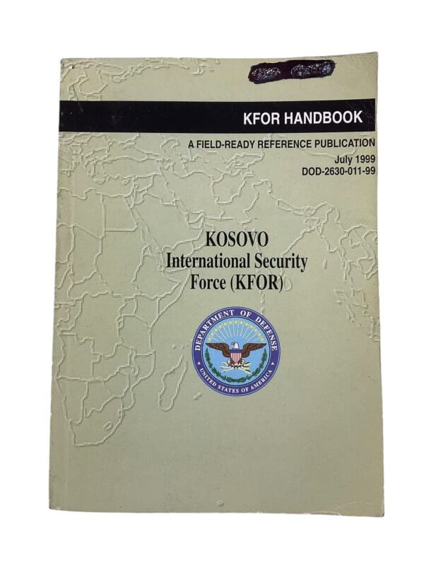 US Kosovo International Security Force KFOR Softcover Reference Book