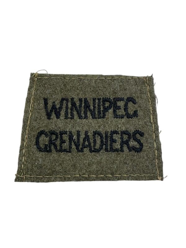 WW2 Canadian Winnipeg Grenadiers Battledress Slip On Insignia Single