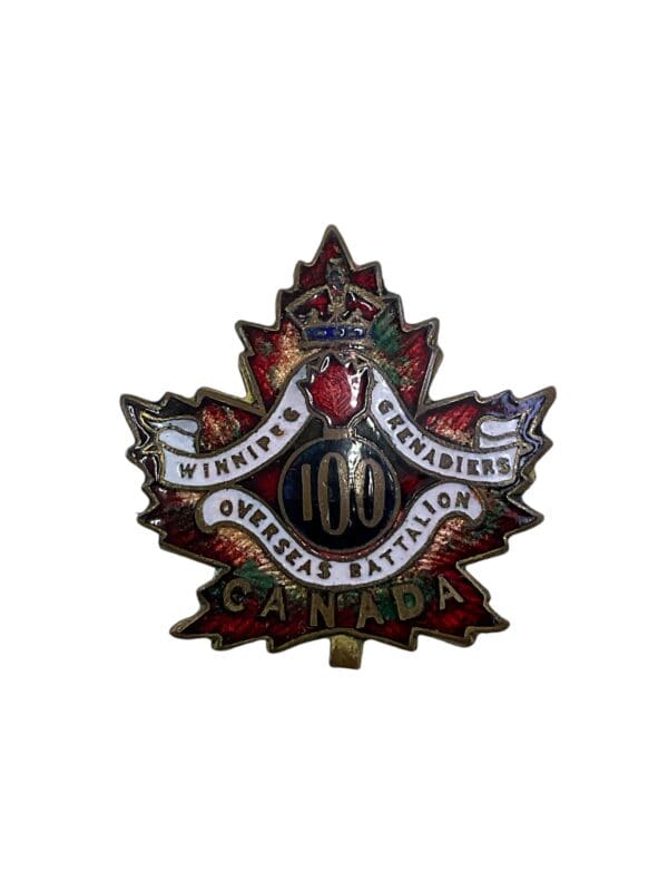 WW1 Canadian CEF 100th Battalion Enamelled Sweetheart Pin