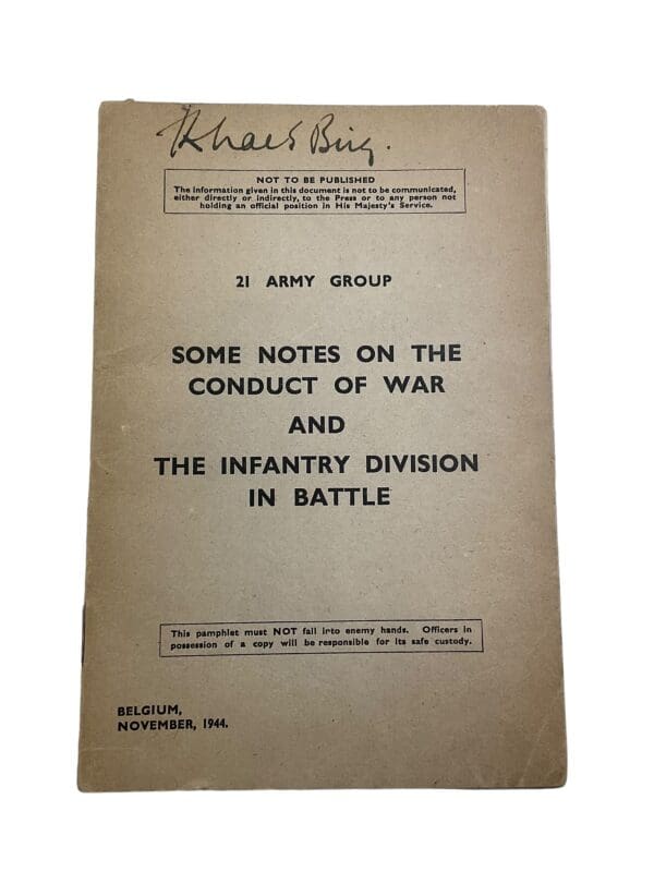 WW2 British Conduct of War and The Infantry Division in Battle Softcover Reference Book