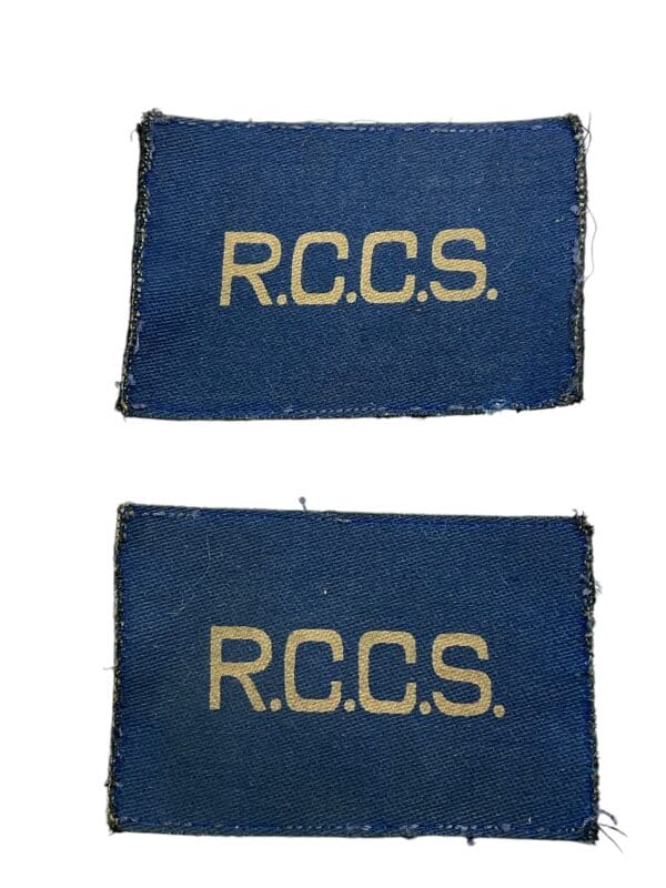 WW2 Canadian 2nd Division RCCS Signals Divisional Patch Canvas Insignia Pair