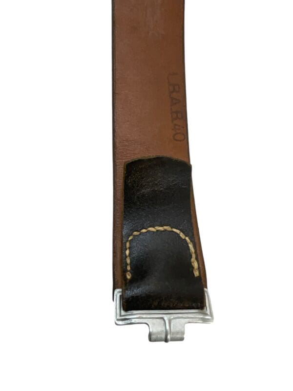 WW2 German Luftwaffe EM/NCO Leather Equipment Belt L.B.A Marked 1940 Dated Mint - Image 5