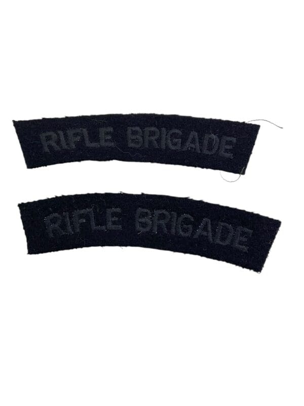 British Rifle Brigade Shoulder Titles Insignia Pair