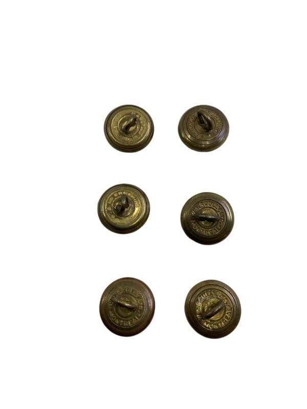 WW2 Canadian 13th Royal Hamilton Light Infantry RHLI Medium Size Officers Buttons X 6