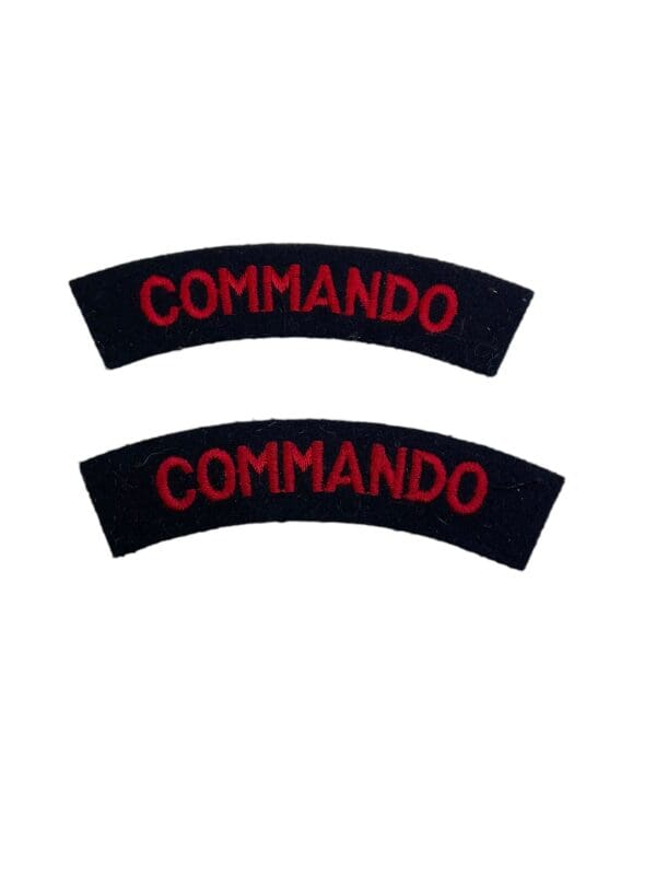 British Royal Navy RN Commando Shoulder Titles Insignia Pair