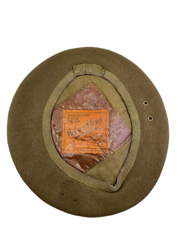 WW2 Canadian Nursing Sister Khaki Beret by Hobson and Sons Named