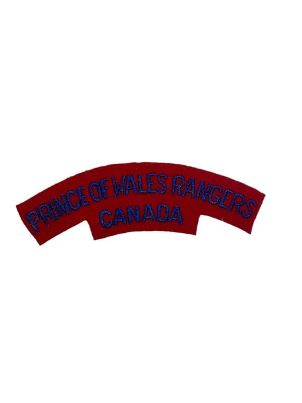 WW2 Canadian Prince of Wales Rangers Shoulder Title Insignia Single