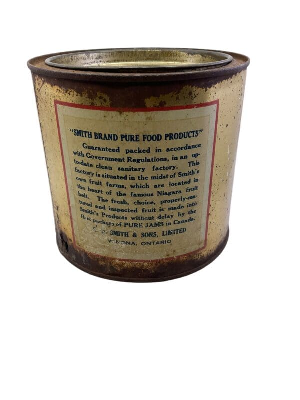 WW1 Canadian CEF ED Smith Red Raspberry Jam Can Home Front - Image 3