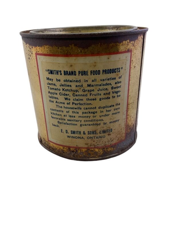 WW1 Canadian CEF ED Smith Red Raspberry Jam Can Home Front - Image 4