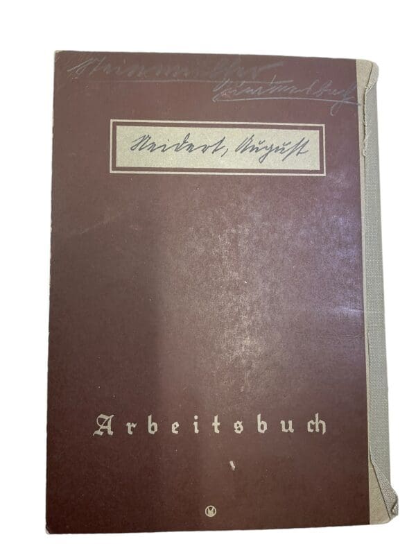 WW2 German Arbeitsbuch Employment Record Book - Neidert - Image 3