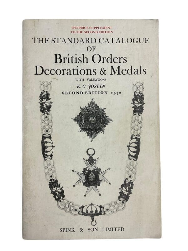 The Standard Catalogue of British Orders and Medals Price Guide Softcover Reference Book