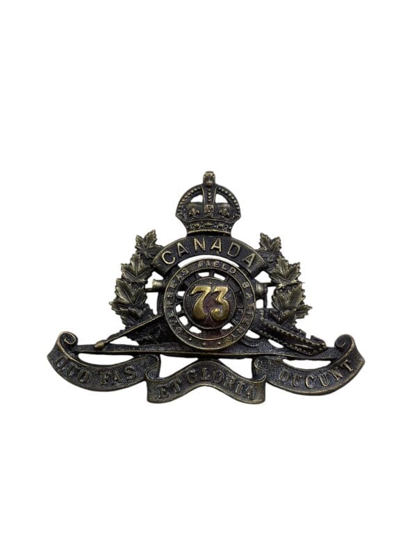 WW1 Canadian CEF 73rd Battery CFA Artillery Cap Badge