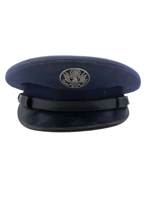 US USAF Blue Peak Cap Hat Named Unit Marked Size 7