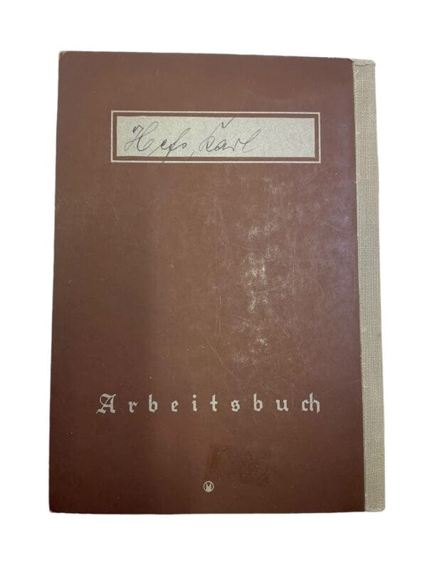 WW2 German Arbeitsbuch Employment Record Book - Hefs - Image 3