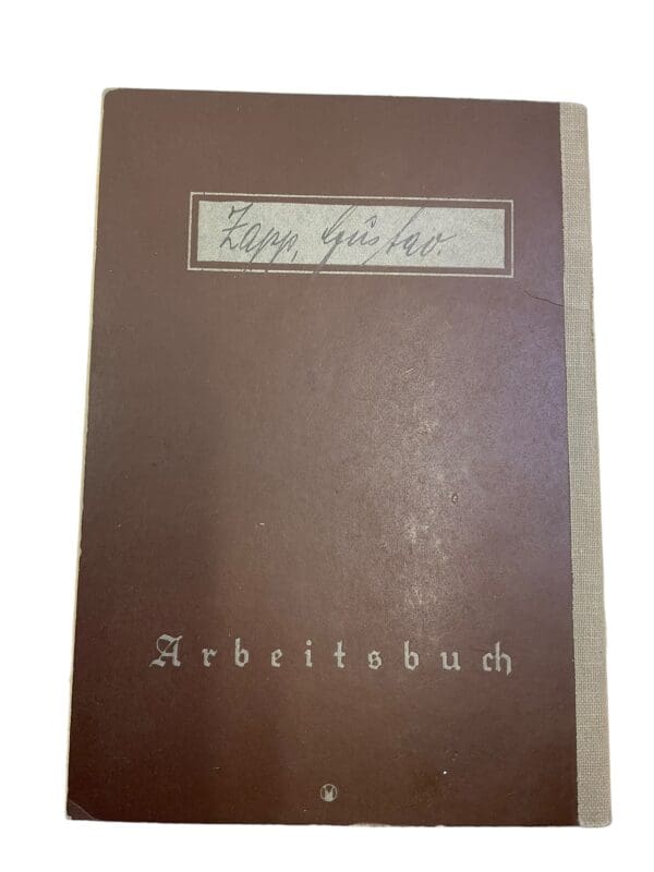 WW2 German Arbeitsbuch Employment Record Book - Zapp - Image 3