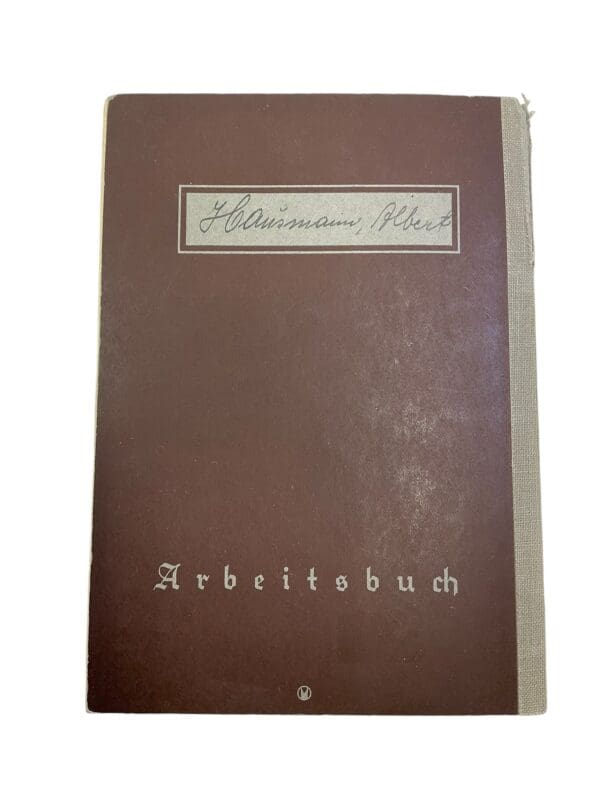 WW2 German Arbeitsbuch Employment Record Book - Hausmann - Image 3