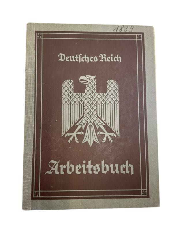 WW2 German Arbeitsbuch Employment Record Book - Osberghaus