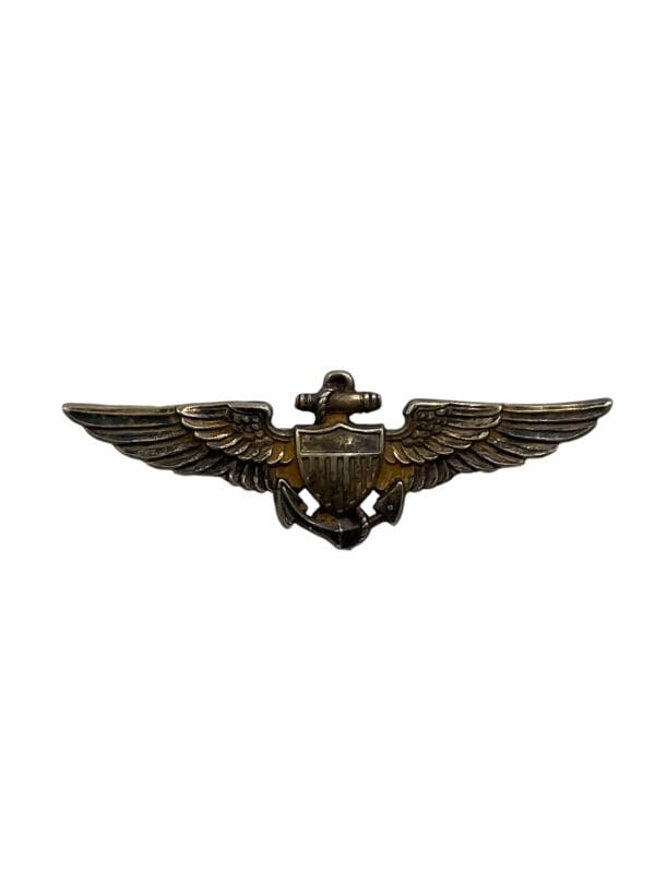 WW2 US USN Navy Miniature Pilots Wing 1/20 Gold Filled and Sterling