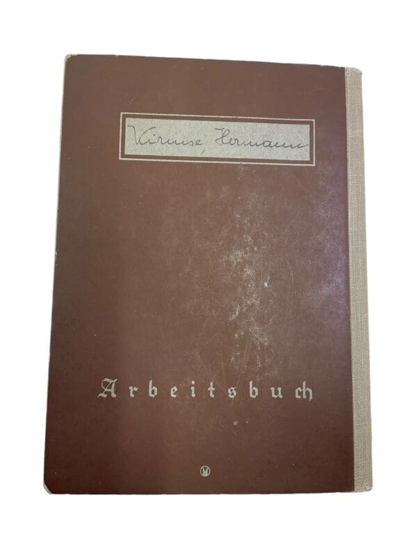 WW2 German Arbeitsbuch Employment Record Book - Kiruuse - Image 3