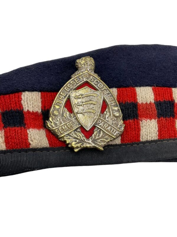 WW2 Canadian Essex Scottish Diced Glengarry with Cap Badge Size 6 7/8 - Image 3