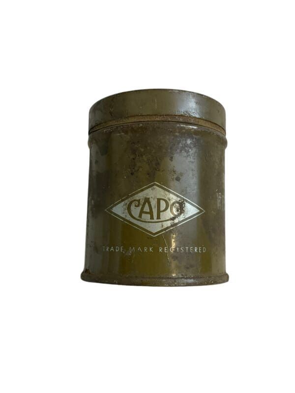 WW2 Canadian CAPO Dark Brown Equipment Cleaner Blanco Tin With Contents