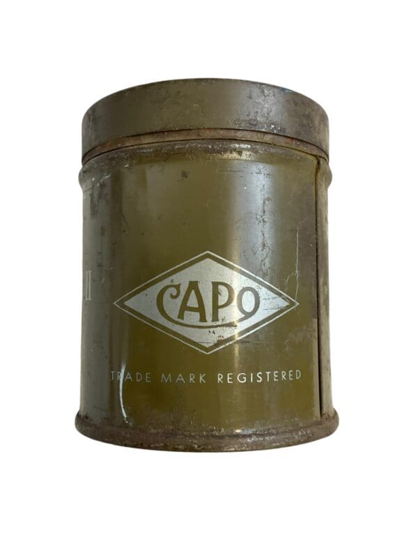 WW2 Canadian CAPO Dark Brown Equipment Cleaner Blanco Tin With Contents