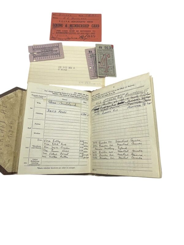 WW2 Canadian Soldiers Service Pay Book Victoria Rifles of Canada