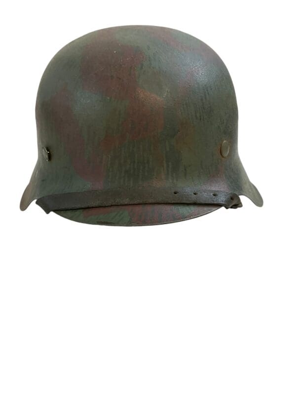 WW2 German Army Heer Splinter Camo M42 Steel Helmet Size 62 RESTORED FAKE - Image 3