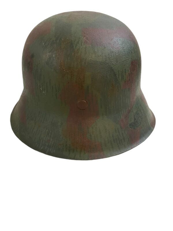 WW2 German Army Heer Splinter Camo M42 Steel Helmet Size 62 RESTORED FAKE - Image 4