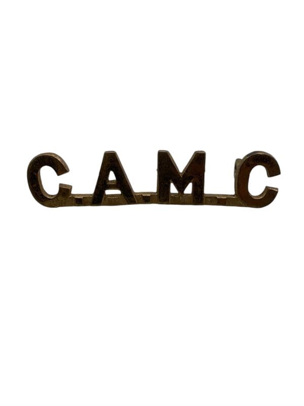 WW1 Canadian CEF Army Medical Corps CAMC Gilt Officers Shoulder Title Insignia Single