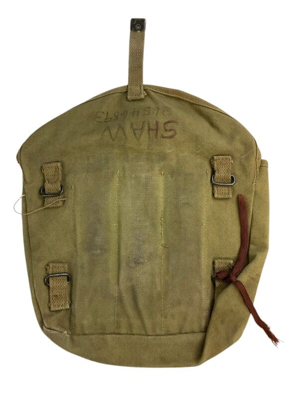 WW2 US M1928 Haversack Mess Tin Pouch British Made 1941 Dated Named - Image 3