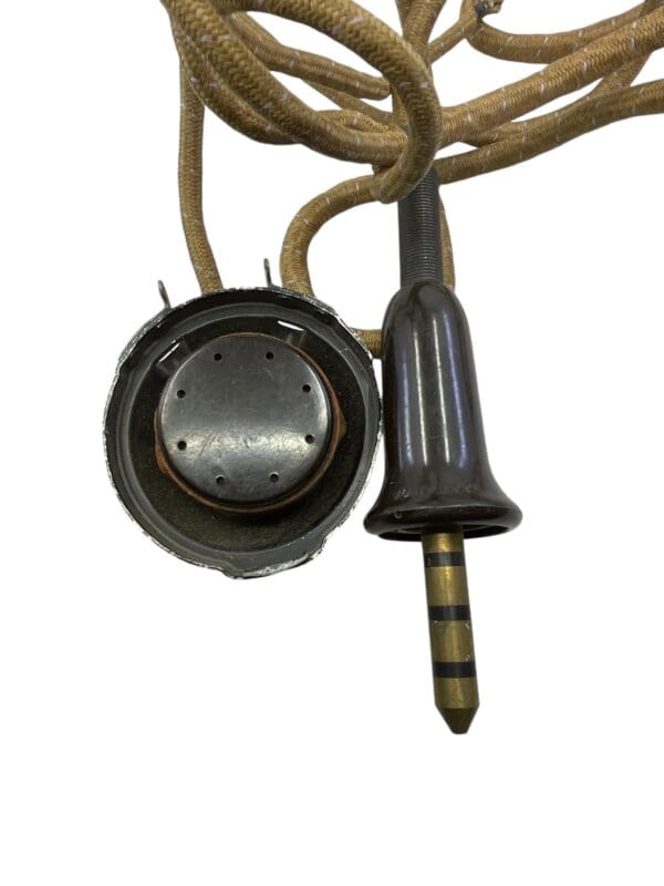 WW2 British Canadian RCAF Type 21 Microphone with Wiring and Bell Plug - Image 6