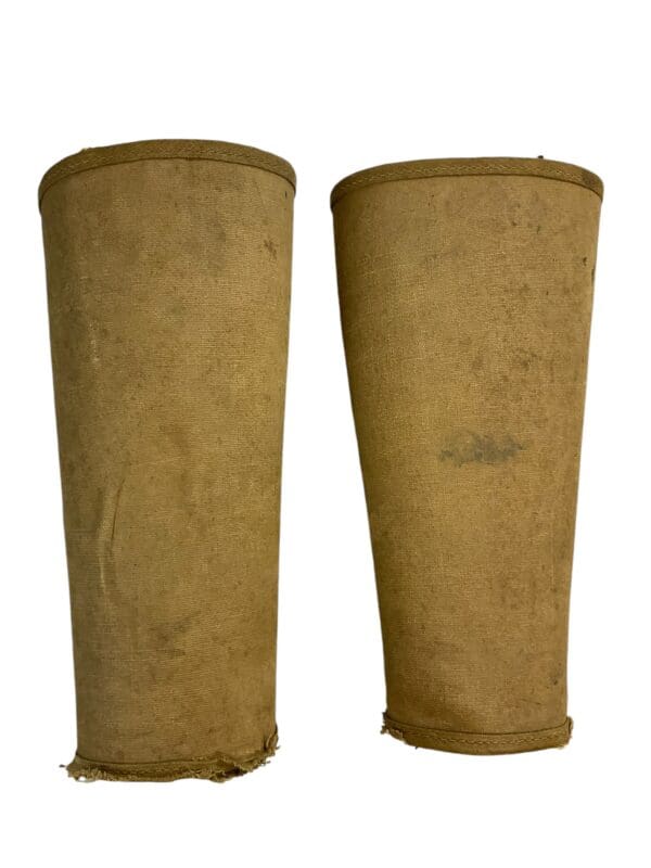 WW1 US AEF Canvas Covered Leather Leggings Size 3