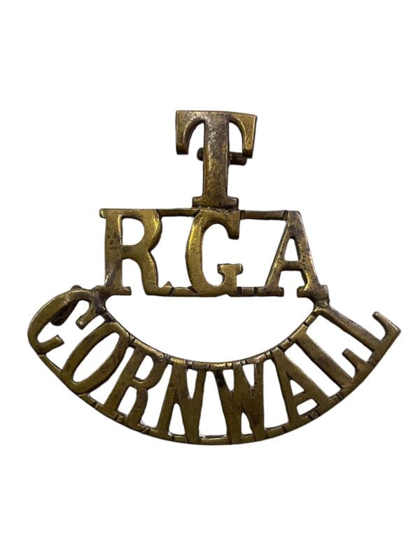 WW1 British BEF Territorial Royal Garrison Artillery Cornwall Shoulder Title Single