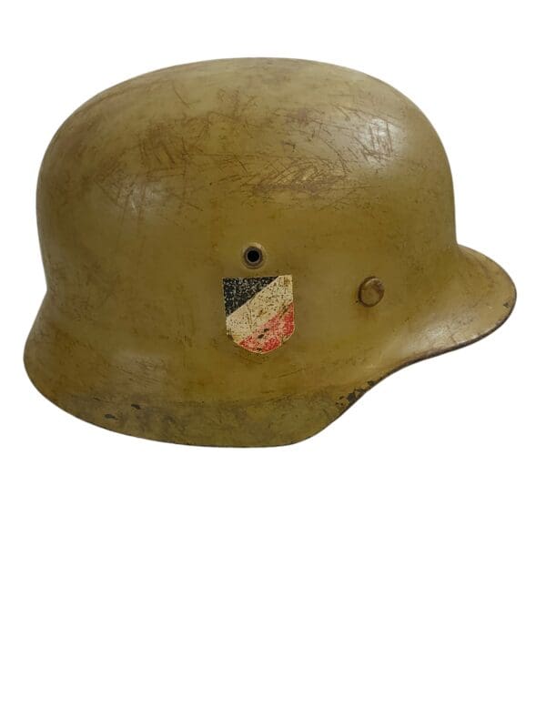 WW2 German Army Heer DAK M35 Steel Helmet Q68 RESTORED FAKE - Image 3