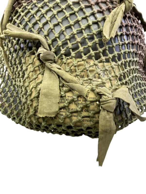 WW2 Canadian Mk2 Steel Helmet with Scrim Net and Shell Dressing Size 7 1/2 Dated 1941 GSW - Image 13