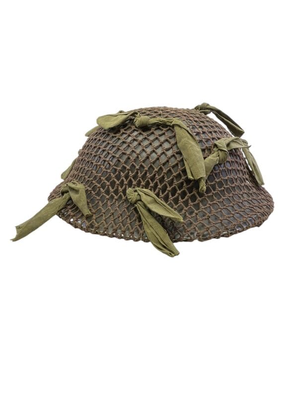 WW2 Canadian Mk2 Steel Helmet with Scrim Net and Shell Dressing Size 7 1/2 Dated 1941 GSW - Image 8