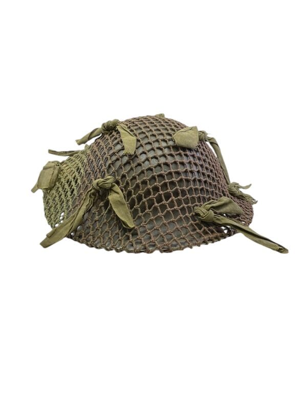 WW2 Canadian Mk2 Steel Helmet with Scrim Net and Shell Dressing Size 7 1/2 Dated 1941 GSW - Image 7