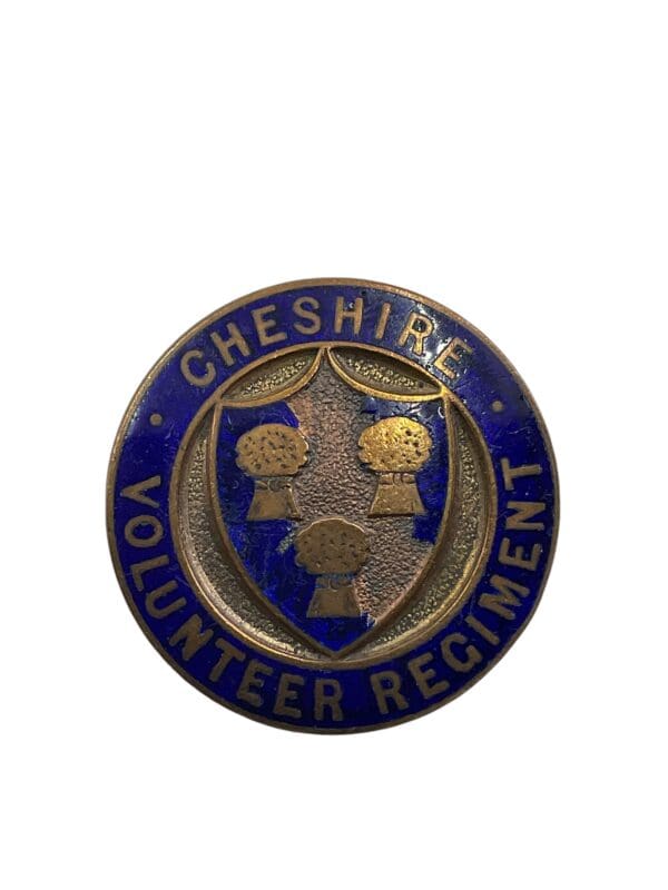 WW1 British BEF Cheshire Volunteer Regiment Lapel Badge