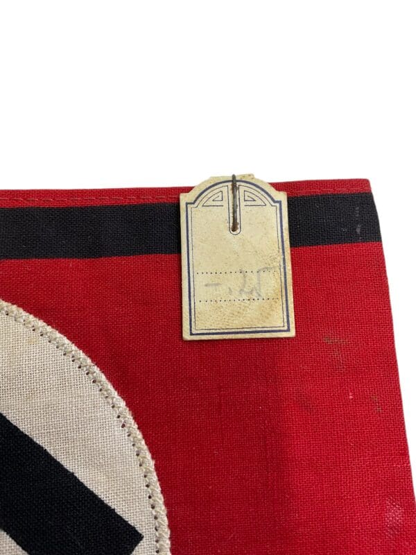 WW2 German Allgemeine SS Early Cotton Multi Piece Printed Armband With Government Tag - Image 3