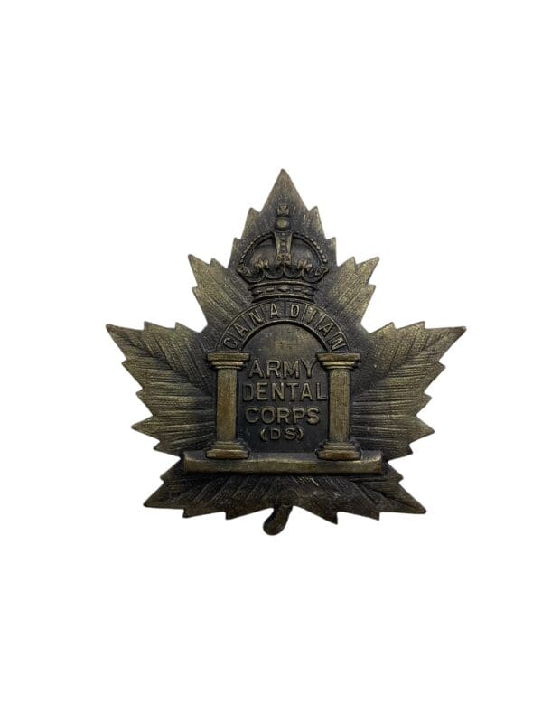 WW1 Canadian CEF Army Dental Corps Cap Badge PEELS LONDON MAKER