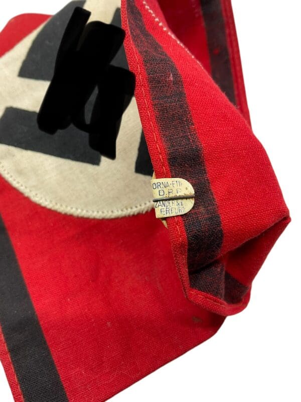 WW2 German Allgemeine SS Early Cotton Multi Piece Printed Armband With Government Tag - Image 4