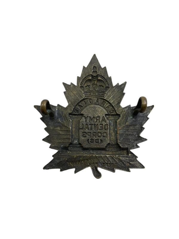 WW1 Canadian CEF Army Dental Corps Cap Badge PEELS LONDON MAKER - Image 2