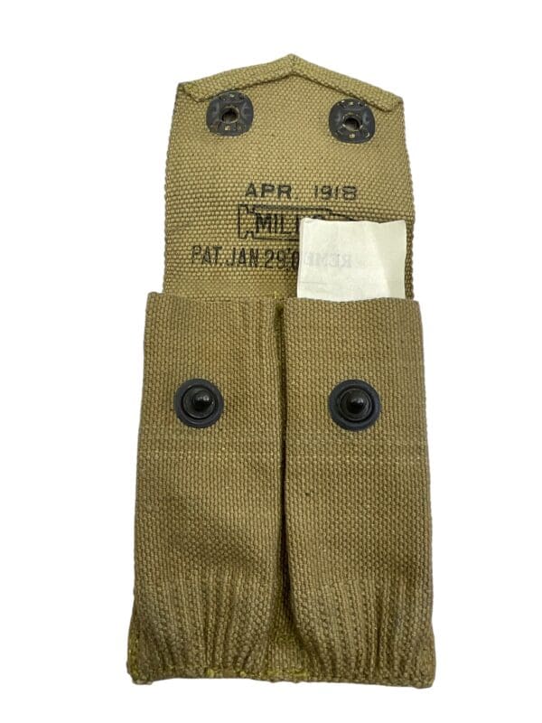 WW1 US AEF M1911 Pistol Magazine Pouch Marked Mills 1918 - Image 2